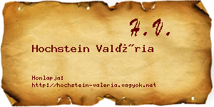 Hochstein Valéria névjegykártya